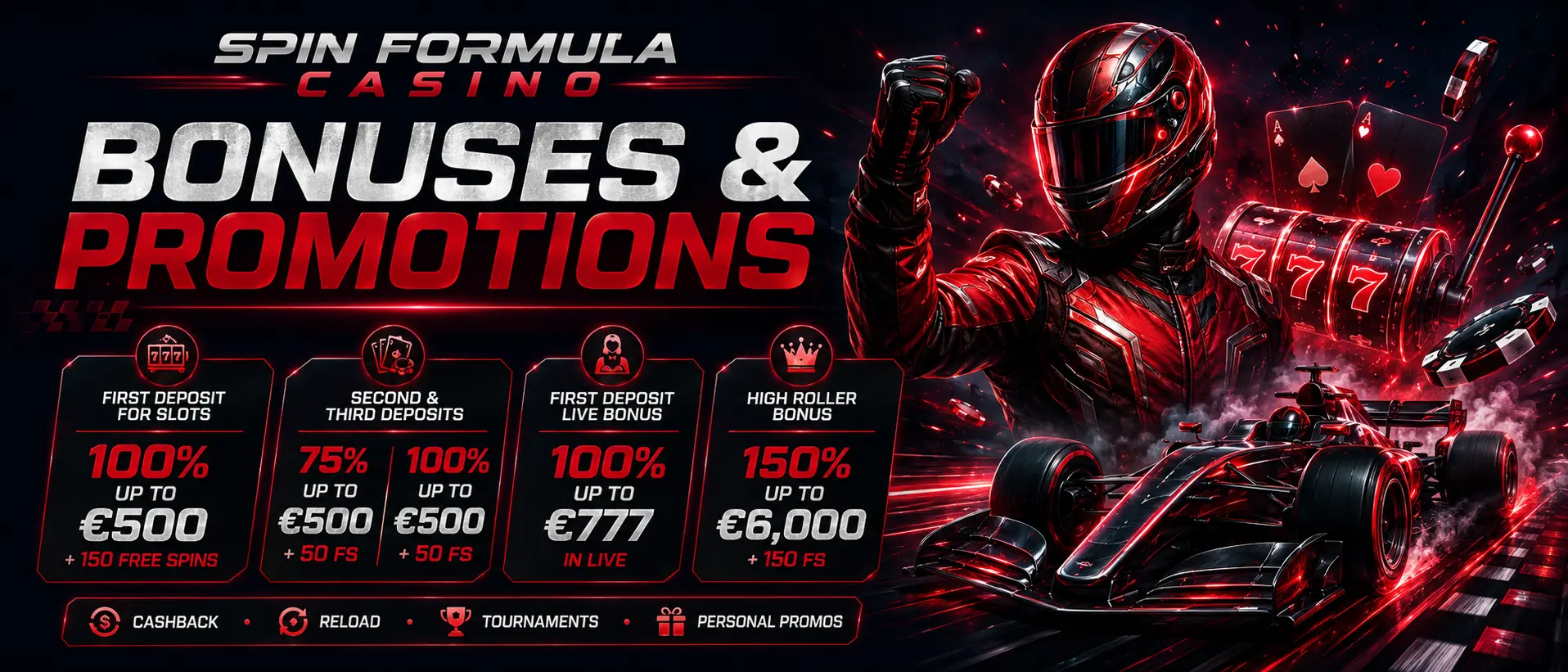 Welcome offer of 100% up to £500 plus 150 free spins